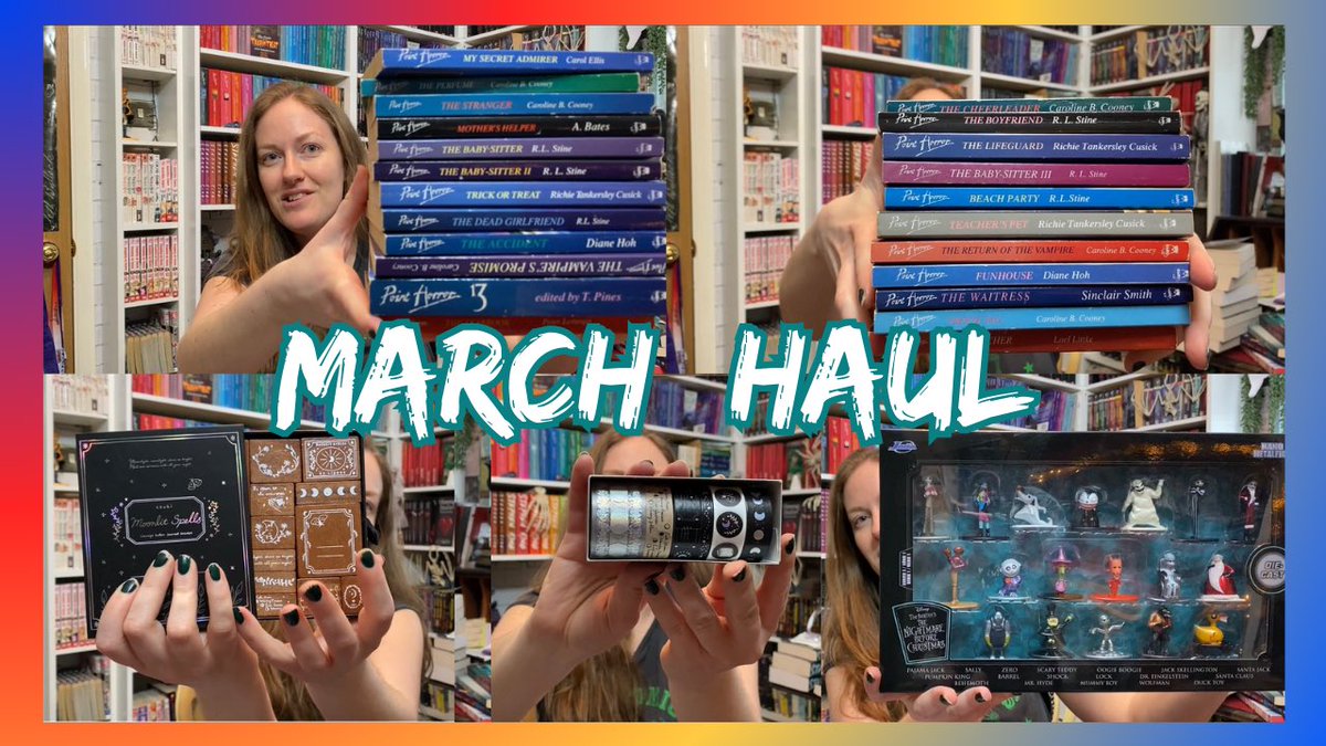 🦇✨ N E W V I D E O ✨🦇 Massive book haul! 📕 46 books (23 are Point Horror) 👚 Merch haul Washi tape Stamps Embosser Stickers Nightmare Before Christmas 📺 youtu.be/Nh-WNq941t0