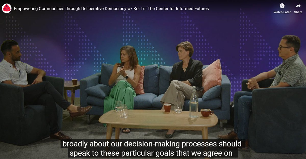 'Deliberative approaches is not a “pick it off the shelf” exercise, rather it’s about working with communities to understand their needs.' Koi Tū deputy director Anne Bardsley & associate director Kristiann Allen @AucklandUni on deliberative democracy. informedfutures.org/empowering-com…