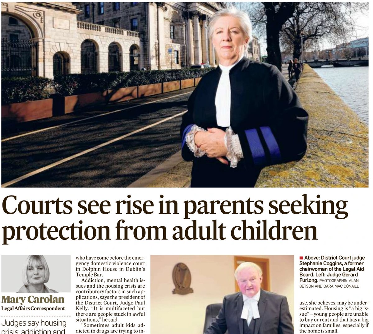 .@MaryCarolanIT outlines the harrowing & acute need of parents for emergency access to the District Court. Notwithstanding an increase in judges; the demand continues to rise due to complex reasons of housing, mental health, violence & substance abuse. We say: transferring an