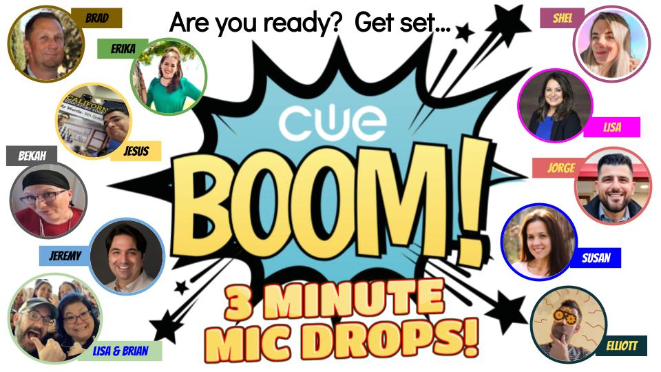 Y'all ready for the #CUEBoom keynote tom, #CUEmmunity? We've got 11 booms of inspo coming your way @bribriggs @MissMoeTeaches @LisaTeachesTech @GreenScreenGal @SusanStewartEDU @RemScience @portsprogram @jesush1979 @jeremysayers @LedezTech @shelmcconville. It's the place to be!