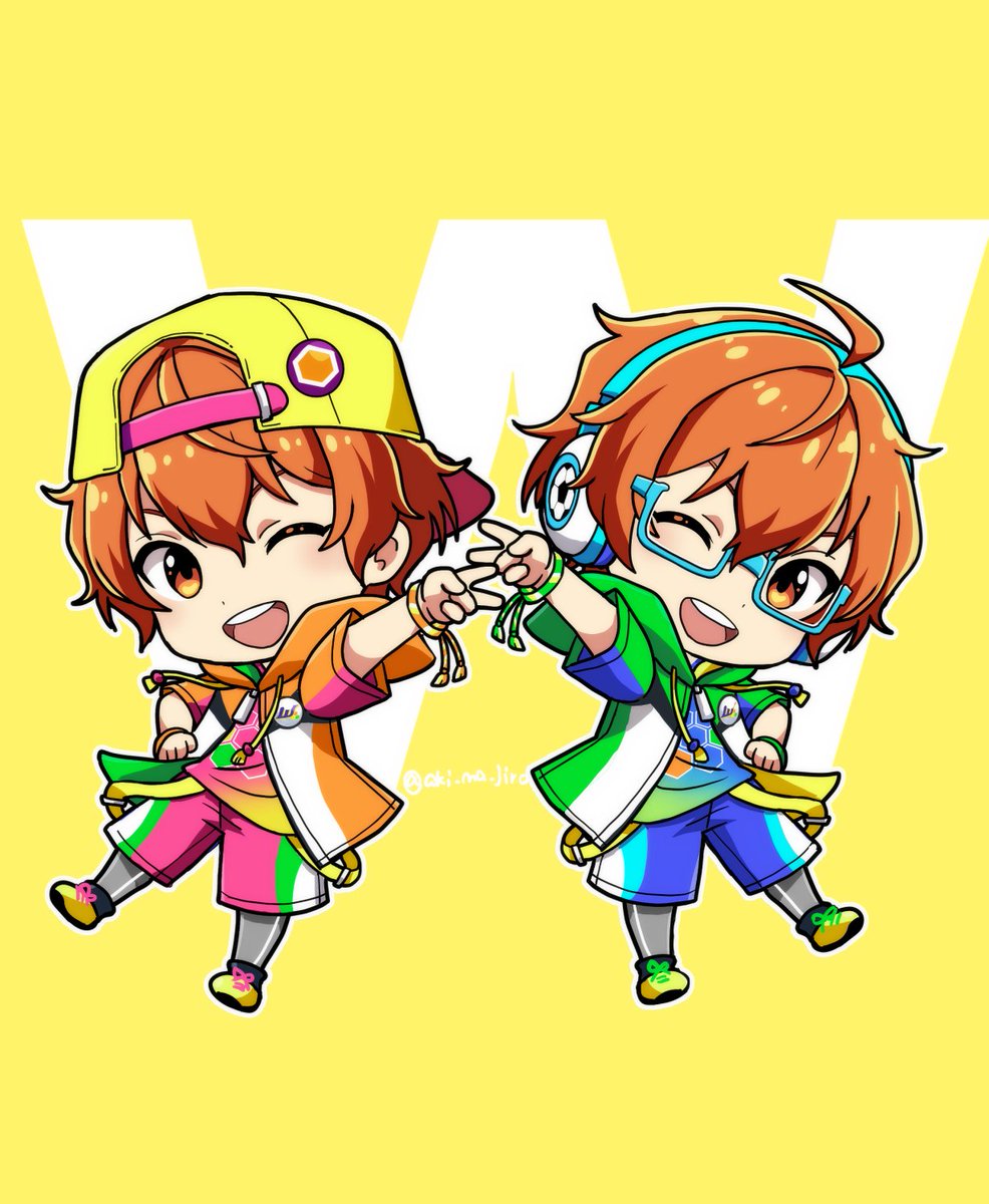 フラスタ＆楽屋花用に描いたWちゃん💛💚