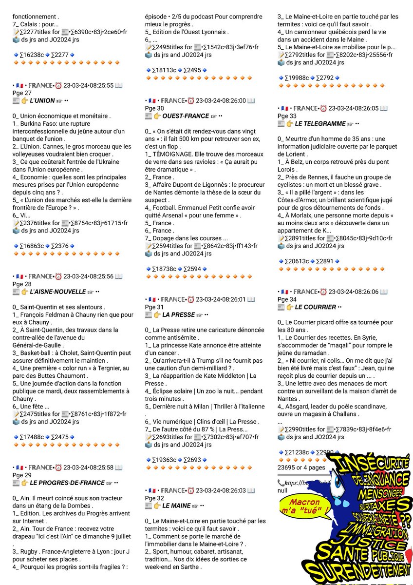 👇👀#TitlesPressInfos RÉGIONALES 
🎲  #MONTROUGE #CHENOVE #LEMUY #LECANNET #PANTIN #LOOS #COUDEKERQUEBRANCHE #LIEVIN #LHOPITAL #MEUNGSURLOIRE #DRANCY #CANNES #PARAYLEMONIAL #SARREGUEMINES #PESSAC #CHANTILLY #ALBERT #VIZILLE #SAINTEADRESSE #CONDESURNOIREAU bit.ly/48MtpEq