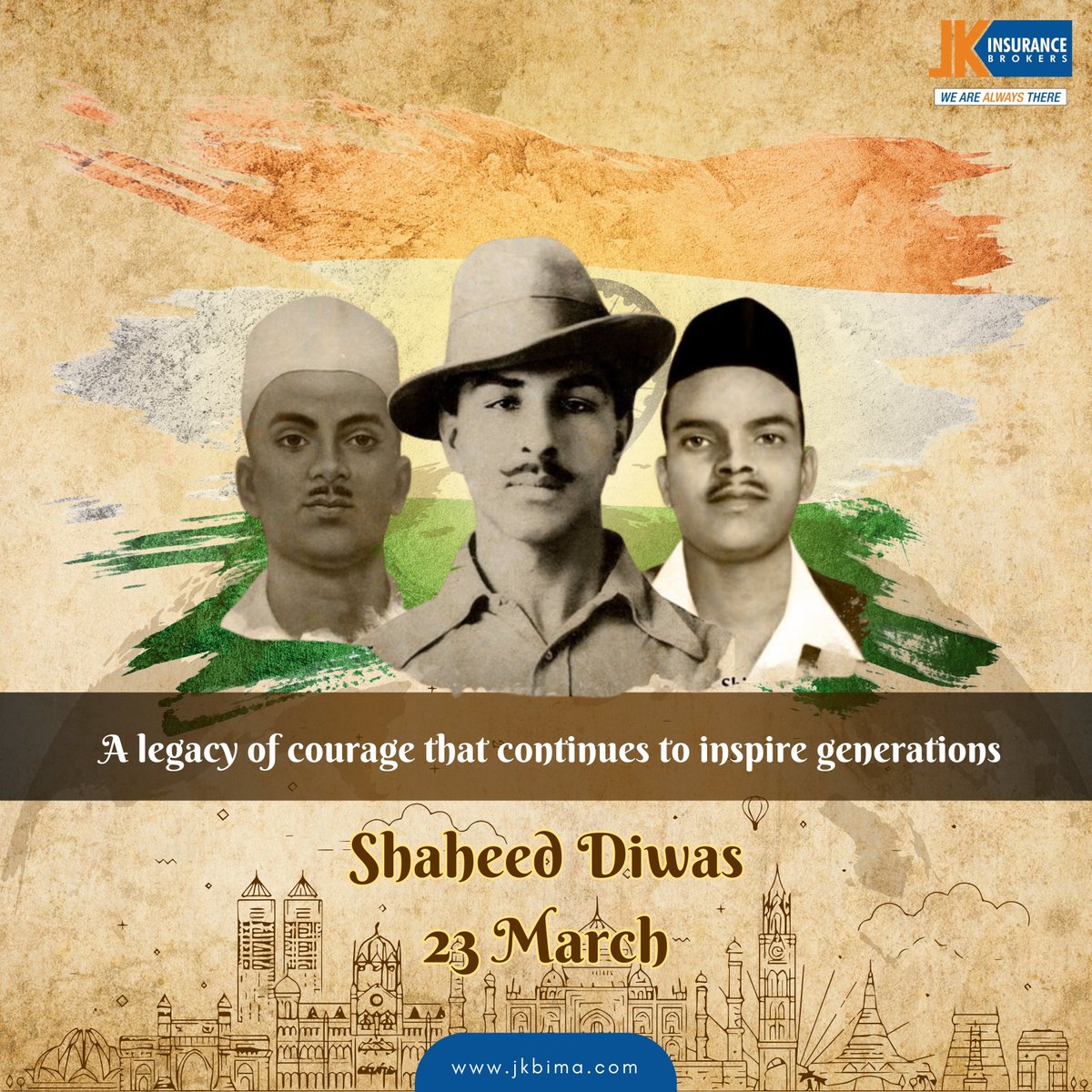 'Forever Remembered, Forever Honored: Saluting the Martyrs of Shaheed Diwas'
#JKInsuranceBrokers #CorporateInsurance #InsuranceBroker #Insurance #Martyrsday #ShaheedDiwas