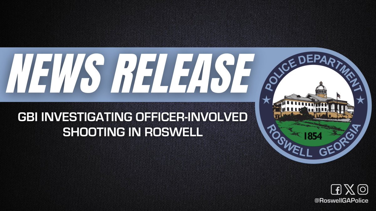 The Roswell Police Department has requested the assistance of the GBI regarding an officer-involved shooting that took place in the early morning hours of March 23rd. One suspect was shot by an officer. No officers were injured. More: bit.ly/4atmX6v
