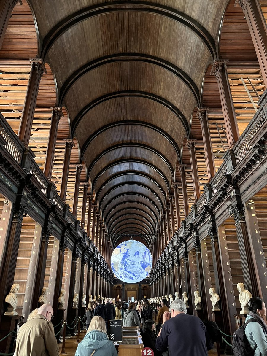 Great visit to @tcdlibrary with @conulireland colleagues to see the work ongoing in the beautiful Long Room and the new @BookOfKellsTCD exhibition, thanks to @tcddublin Librarian Helen Shenton