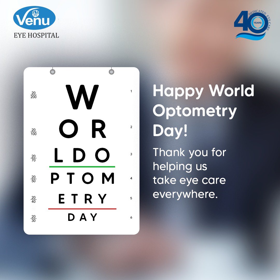 VenuEyeInstitut's tweet photo. To all the incredible optometrists, thank you for your dedication to vision and eye health. Your expertise makes a world of difference! #WorldOptometryDay #EyeCareHeroes #venueyeinstitute https://t.co/69GPxr5QdU