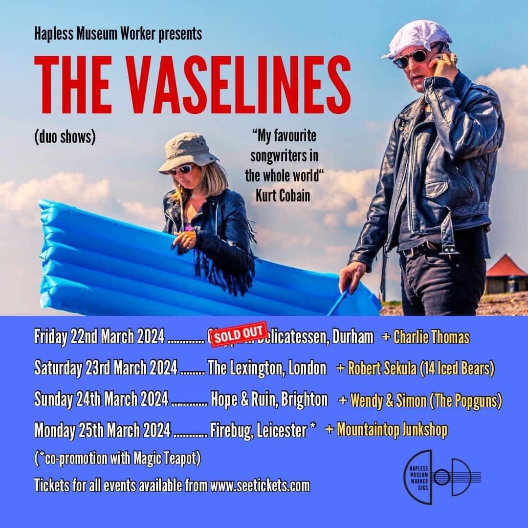 London! Tonight you've got The Vaselines @the_vaselines at The Lexington @thelexington - spaces available here >> allgigs.co.uk/view/artist/59…
