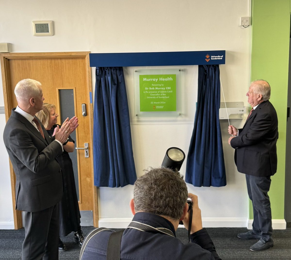 Privilege to be at ⁦@sunderlanduni⁩ as Sir Bob Murray opened the Murray Health Centre and to meet the new Chancellor, Leanne Cahill.