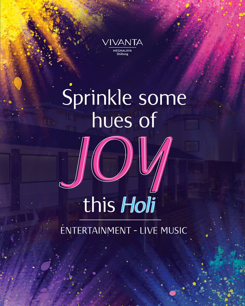 Savour on a buffet, live music and vibrant colors at #VivantaMeghalayaShillong this Holi! Holi Buffet | INR 1799* For reservations, please call: +91 (364)223 4000 or Vivanta.shillong@tajhotels.com *T&C Apply #Meghalaya #Shillong #ScotlandOfTheEast #DiscoverMeghalaya #Holi