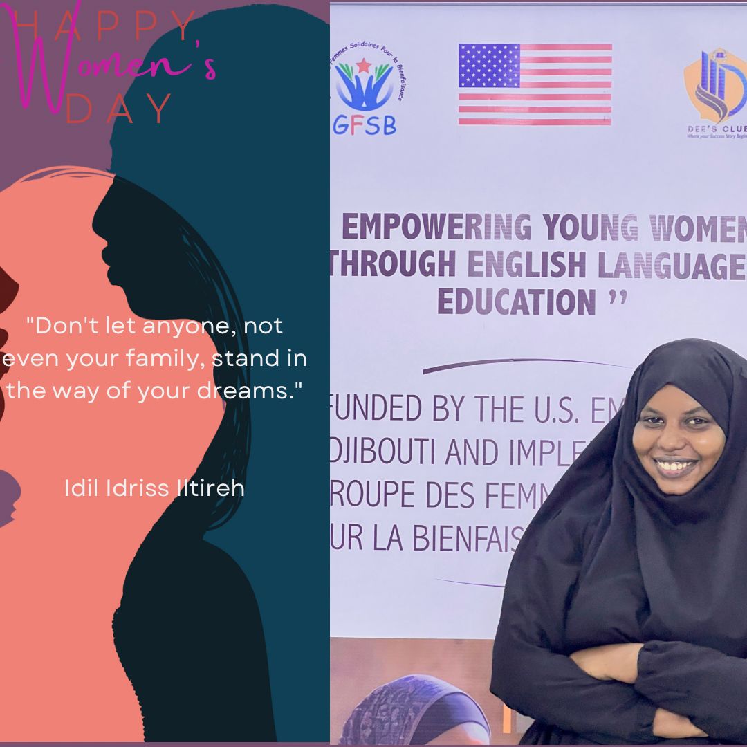 Idil advises defending your dreams 💫👇
#WomenEmpowerment2024 
#WomenHistoryMonth2024 
#GFSB 
@US_Emb_Djibouti
#DeesClub