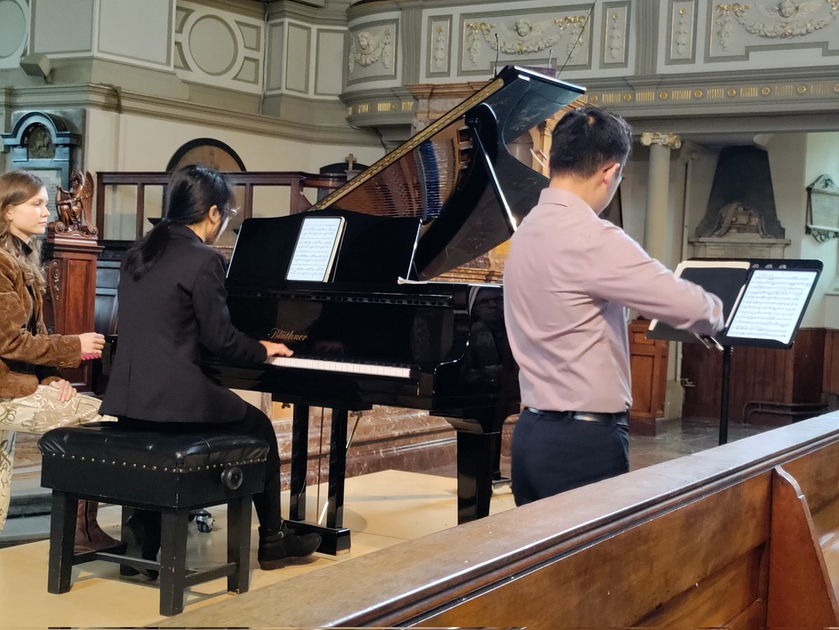 Hugely inspiring to listen to <a href="/RoyalAcadMusic/">Royal Academy of Music</a> pianist Yingyin Yu and violinist Vincent Chu performing in the stunning <a href="/St_Marylebone_/">St Marylebone Parish Church</a> yesterday. Thank you Yingyin and Vincent! Great programme with Clara Schumann's Three Romances for Violin and Piano and Brahms' Violin Sonata 2.