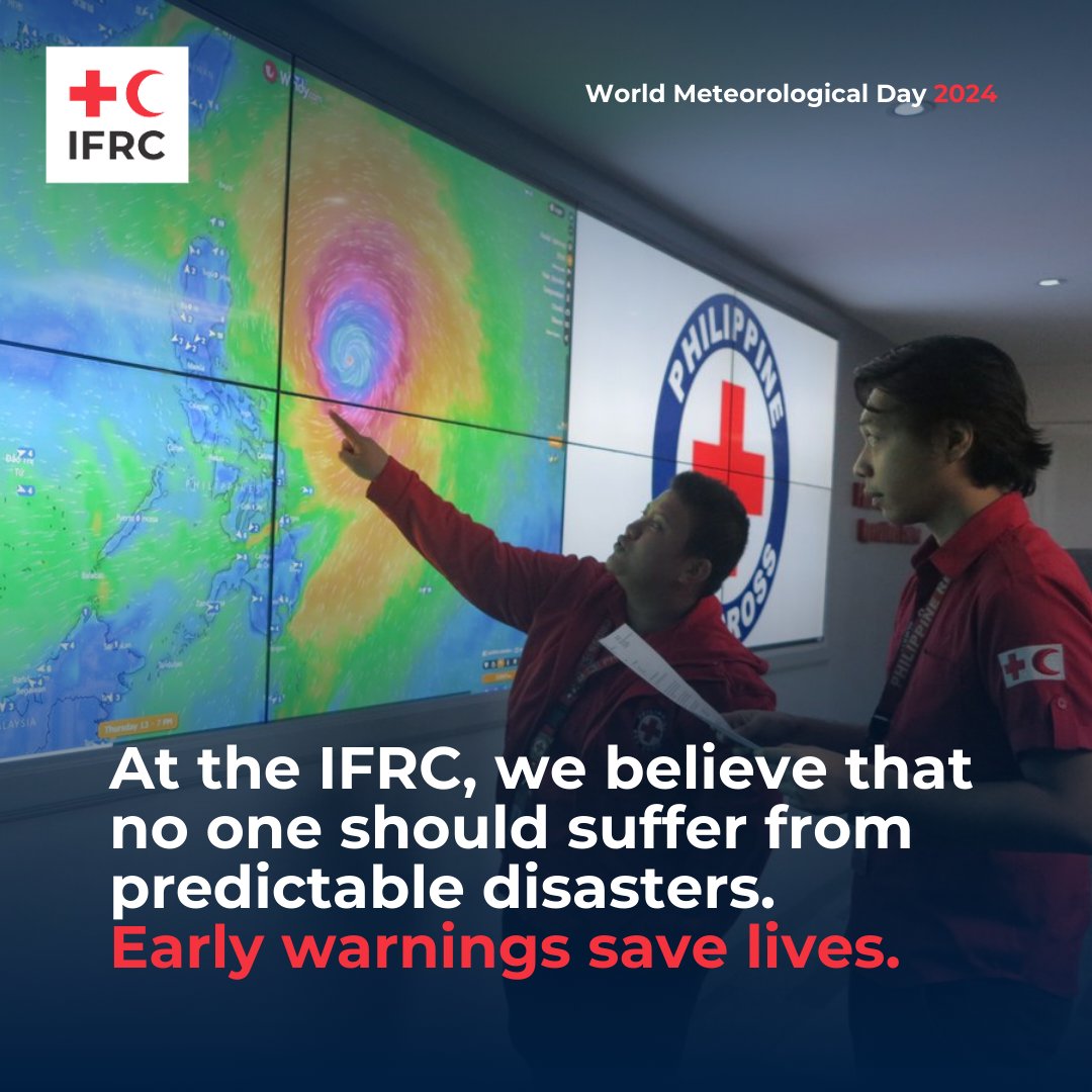 Extreme weather is becoming more severe and frequent because of the climate crisis. Today's #WorldMetDay is a reminder to act - we can save lives by acting early! At the IFRC, we believe that no one should suffer from predictable disasters. Early warnings save lives. With @UN…