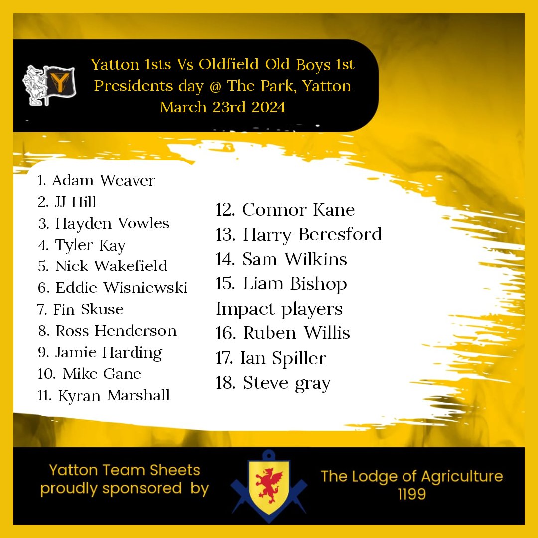 Presidents day team sheet. Our last 1st's game at home this season. It's been a tough one for the lads, but the commitment of these guys cannot be questioned. It's due to be a busy one at the club today so we look forward to seeing you for the clubs annual presidents day