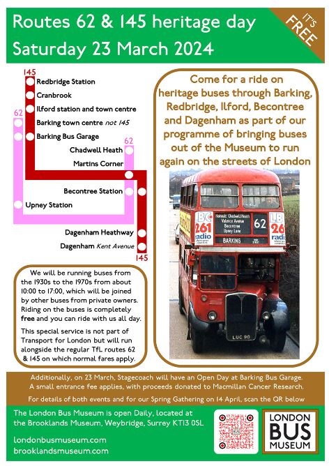 🎉Something Special is happening at #BarkingBusGarage today! Join @londonbusmuseum & friends and help them celebrate 100 years of operation running #HeritageBuses on Routes 62 &145 🎉@LeonDaniels @LordPeterHendy @PaulSainthouse