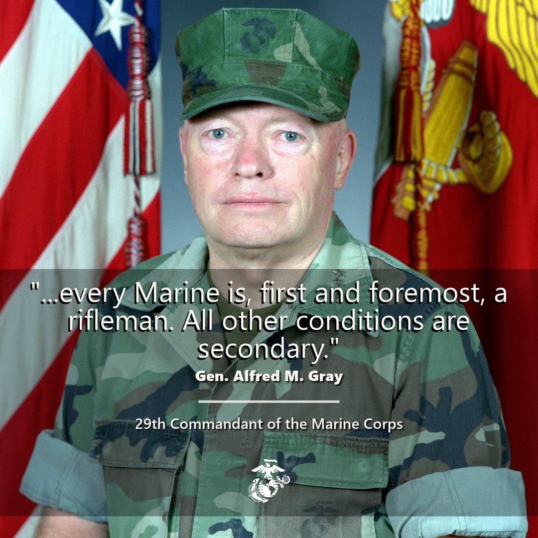 #ICYMI: Gen. Alfred M. Gray, 29th Commandant of the @USMC and architect of the 'Warfighting' doctrine, passed away on March 20, 2024, in Virginia. His enduring influence on military education and strategy leaves a profound legacy. marines.mil/News/Press-Rel…