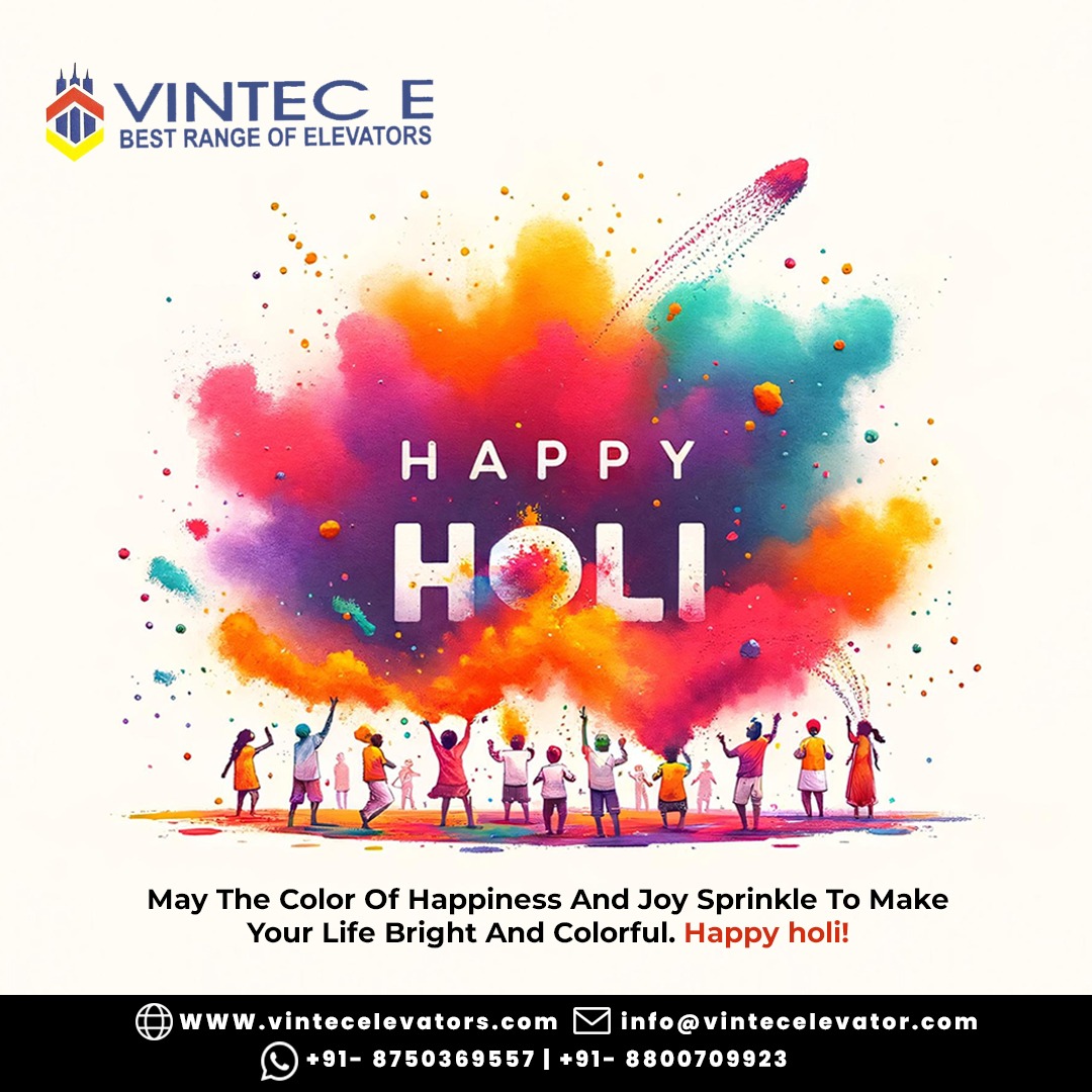 VintecElevator's tweet photo. May your life be filled with the vibrant colors of joy, love, and laughter this Holi! Wishing you and your loved ones a colorful and happy celebration. 

 #HappyHoli #HoliCelebration #FestivalOfColors #HoliFestival #ColorfulHoli #Holi2024 #JoyfulHoli #HoliVibes #HoliHai #Holi https://t.co/zj0VtyF7r0