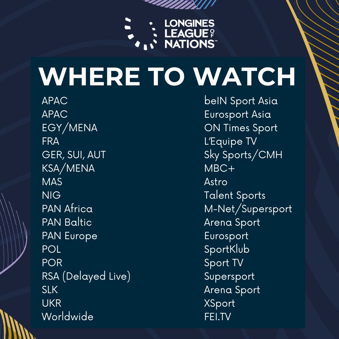 TODAY is the day! 🤪🏆

Excitement mounts as leg two of the @LonginesNations™ at @wecequestrian kicks off at 16:00 EDT / 21:00 CET! 🌍

Watch the competition in full on Fei.tv! 📺

👉 fei.org/stories/sport/…

#WhereToWatch #LLN @Longines @LonginesEq