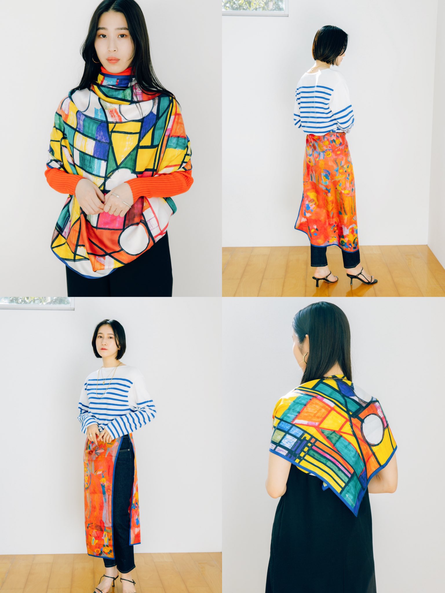 HERALBONY ヘラルボニー　スカーフ　新品　¥22,000 シルクサテンスカーフ｜ Paris Edition – HERALBONY