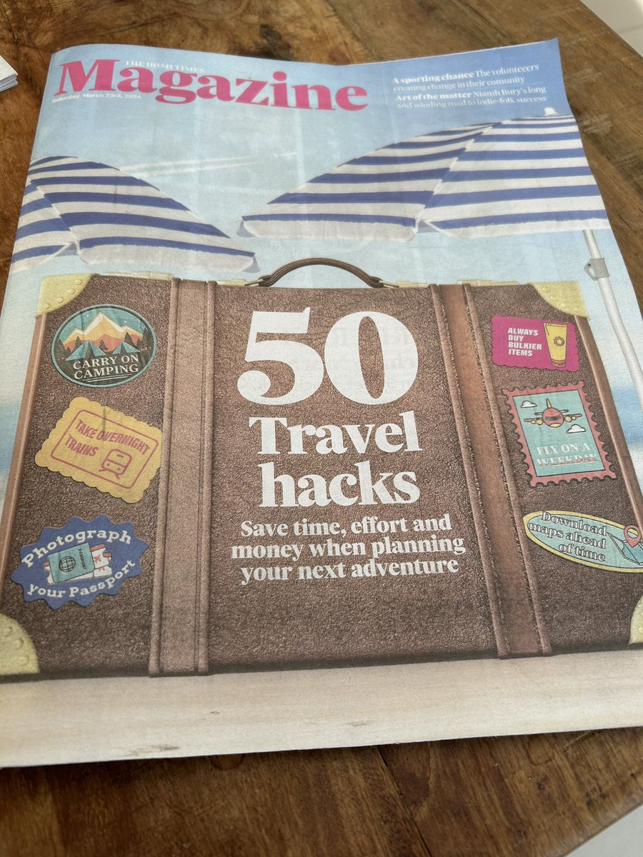 In today’s @IrishTimes Mag, @conor_pope on travel, @laurenmurphy_ interviews @Niamh_Bury, the brilliant story of Ranelagh Rockets, plus great walking festivals & the best columnists, including @parkinsbrea @SeanMoncrieff @AkaPaulHoward @roemcdermott @MarkMoriarty1