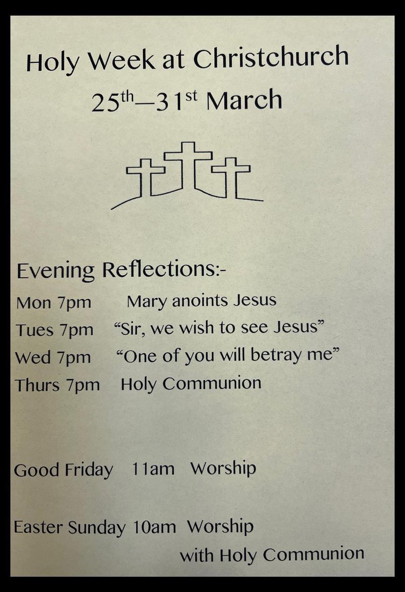 Join us during Holy Week for worship, prayer and reflection. All are welcome!