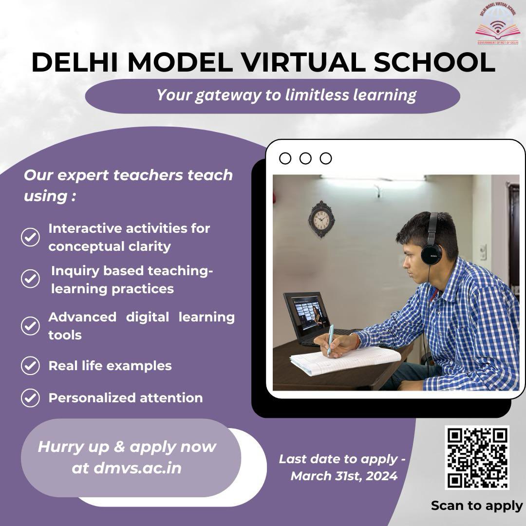 DMVS offers meticulously crafted curriculum, inquiry-based learning and peer-to-peer engagement. The school empowers students to thrive in the digital age and become lifelong learners. Admissions now open for Class 9. Apply now! dmvs.ac.in before 31st March 2024