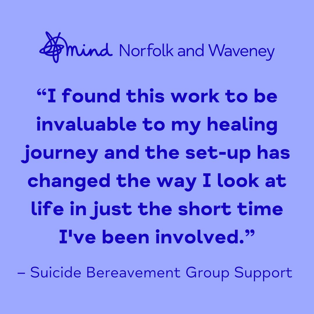 Our Suicide Bereavement Group Support offers a safe space where you can connect with others who have had similar experiences. Our experienced team are trained to provide the highest level of care and support to those in need💙 norfolkandwaveneymind.org.uk/suicide-bereav…