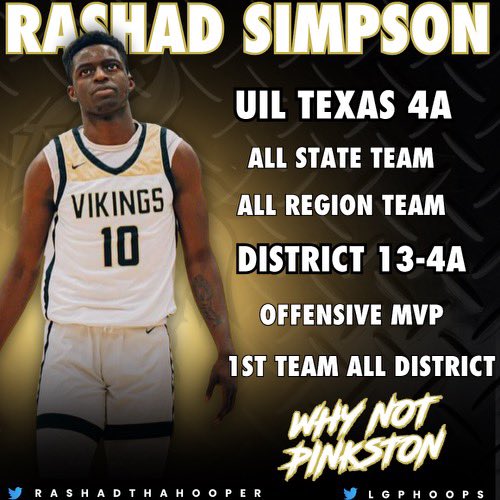 Other accomplishments: 1000 points in 2 years Back2Back 20+ win season Led Pinkston to Dallas Invitation Championship: 1st in school history Dallas Invitation: MVP 28ppg/9rpg Led Pinkston to Regionals: 1st time since 2009-2010 6’4 lefty guard #WhyNotPinkston #guardfactory