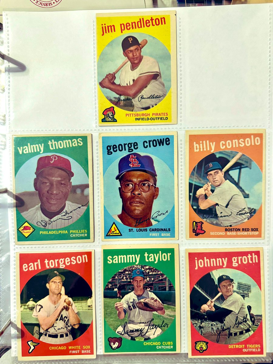 dhdrewry's tweet photo. Saturday #CornerOfYourCollection Let’s see a small corner of YOUR collection: quirky, vintage, modern, sports, non-sports - whatever you want! My #ToppsThroughTheYears binder-Working towards 9 cards from EVERY year. Here: 86✅, 62, 59, 58 in progress! @1Cash28 @CardPurchaser https://t.co/3Rv9t5H9lw