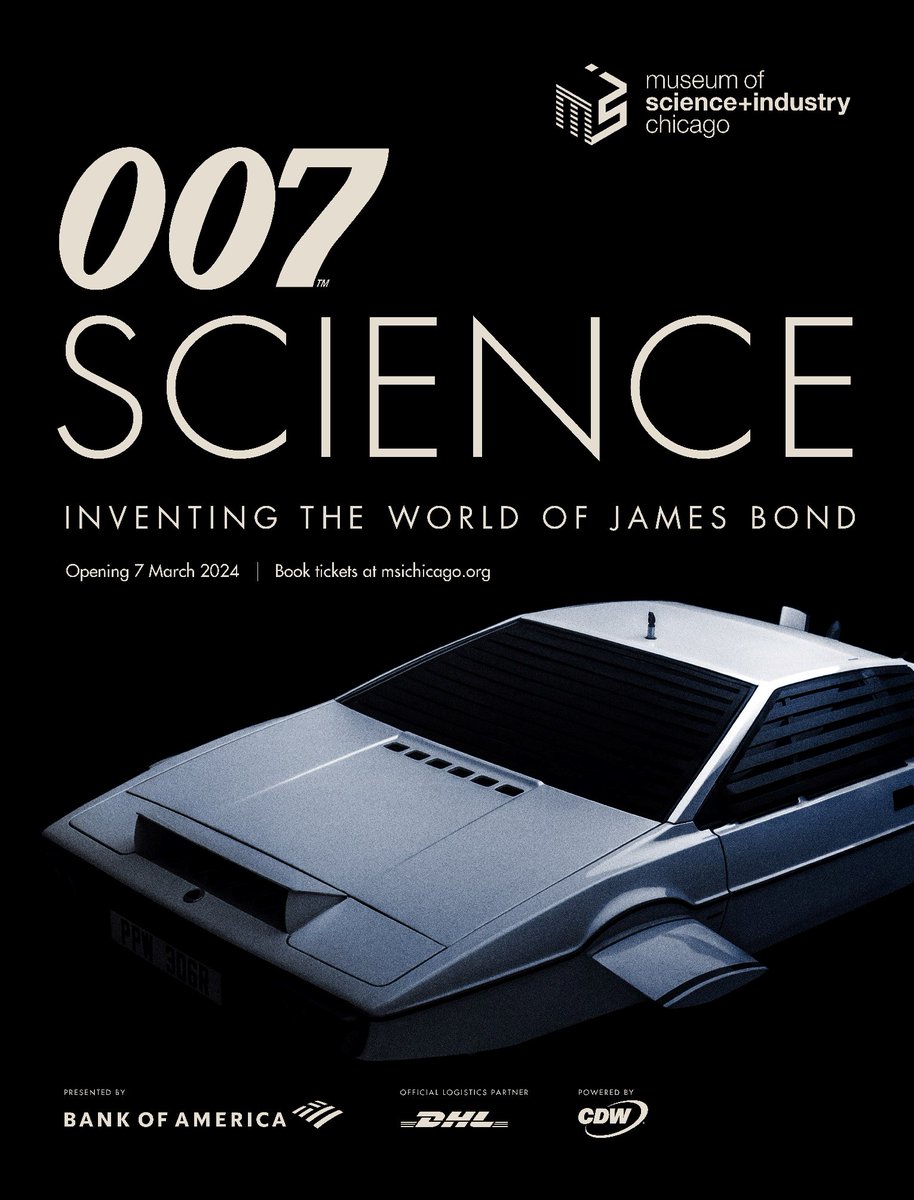 Discover the technology and innovation behind the James Bond movies in 007 Science, a new exhibition at @MSIChicago. 

Tickets: msichicago.org/explore/whats-…