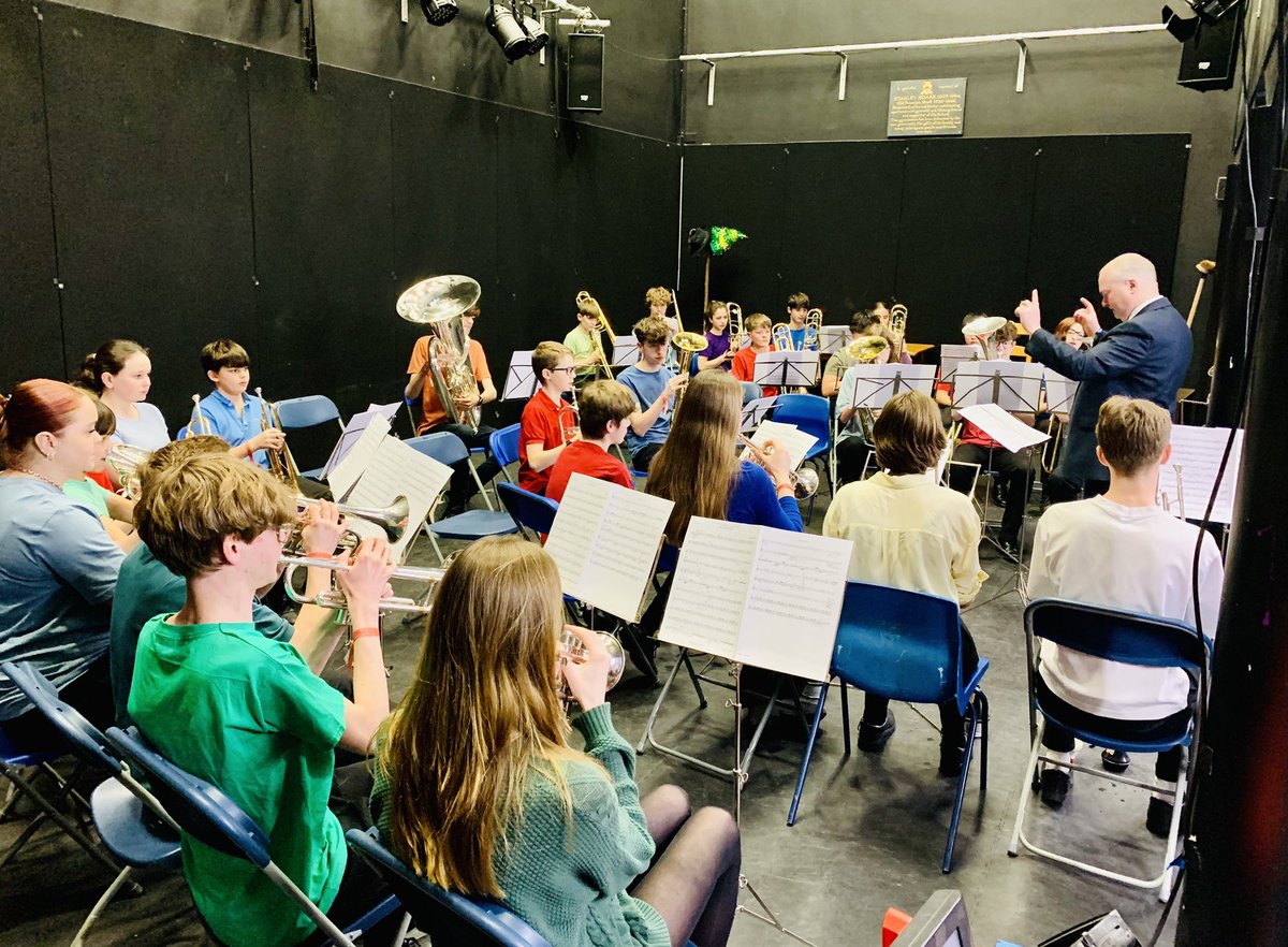 Our Youth Band are ready to rock and roll as they prepare for their performance at @BrassBandsEng Youth Champs this afternoon! Sounding great with @AshHorton1 at the helm!