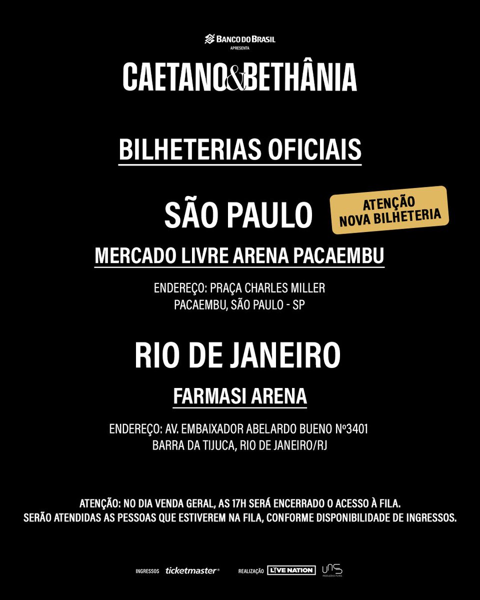 ATENÇÃO, TURMA! As vendas para as datas extras no Rio de Janeiro, 10 e 11 de agosto na Farmasi Arena, e São Paulo, 15 de dezembro no Allianz Parque estão ABERTAS! Você pode garantir seu ingresso no site ticketmaster.com.br a partir de agora OU nas bilheterias oficiais (SP: