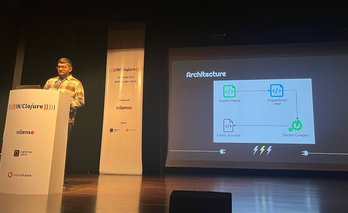 in_clojure's tweet image. An amazing introduction to the mind mending magic of Electric Clojure by Dheeraj!

#inclojure2024 #clojure