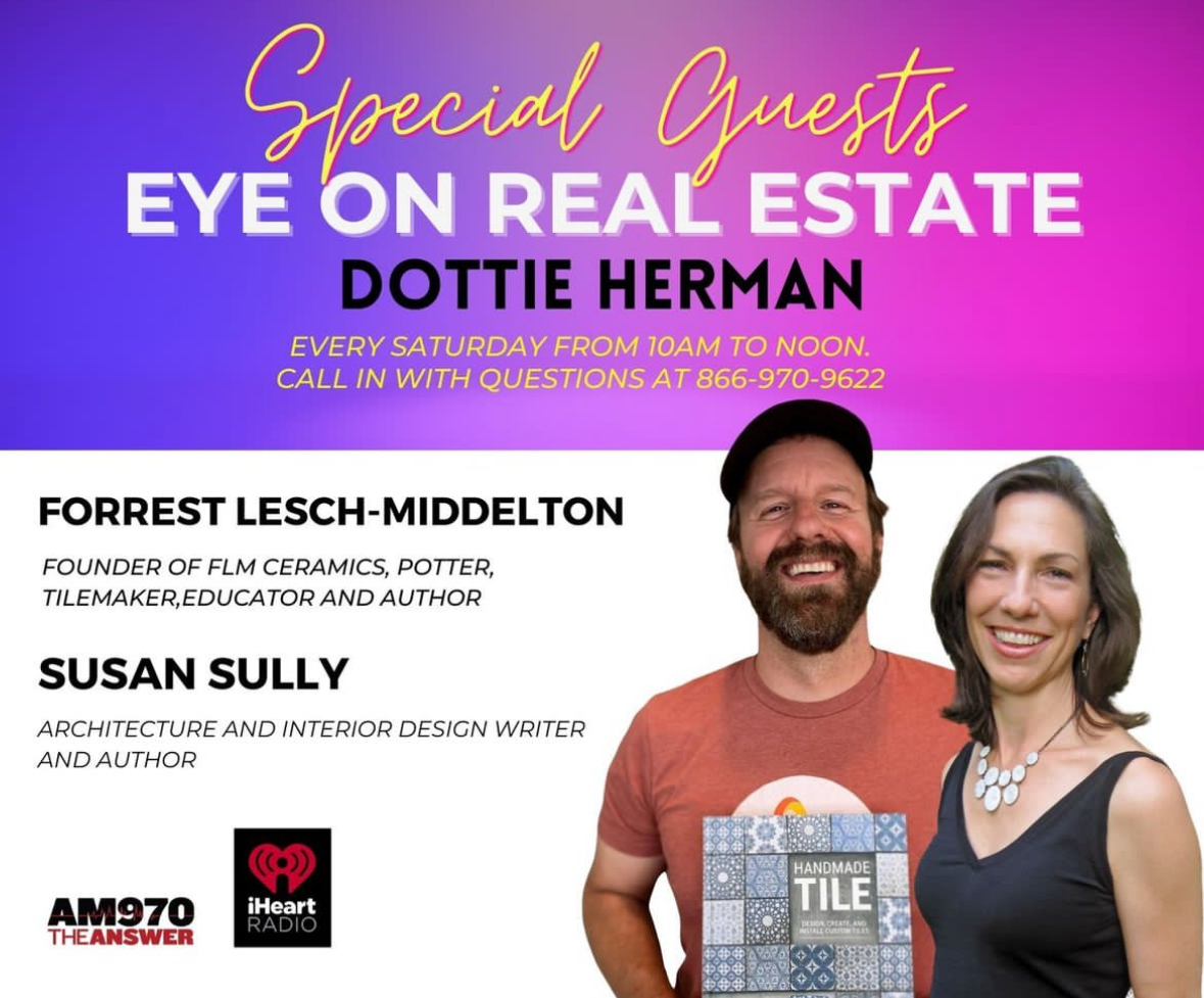 🏡 TODAY @dottieherman is joined by her guest co-host, Lucas Ferrara! Then later on joined by Forrest Lesch-Middleton, Founder of FLM Ceramics, and Susan Sully, architecture and interior design writer, and author am970theanswer.com/listenlive