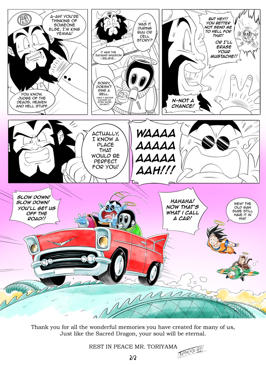 My tribute to Akira Toriyama - 
Like many, my life was and is still heavily influenced by his works, and I wouldn't the person and artist I am without him, may you rest in peace Sensei