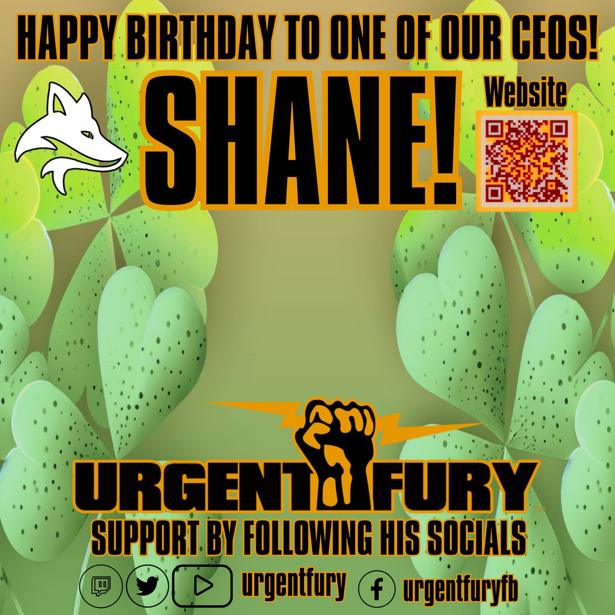 Happy birthday to @UrgentFury (One of our CEOs of Sky Fox Studios!) Support them by following their socials! 

urgentfury.com

#esports #GamingCommunity #birthday #gaming #esport