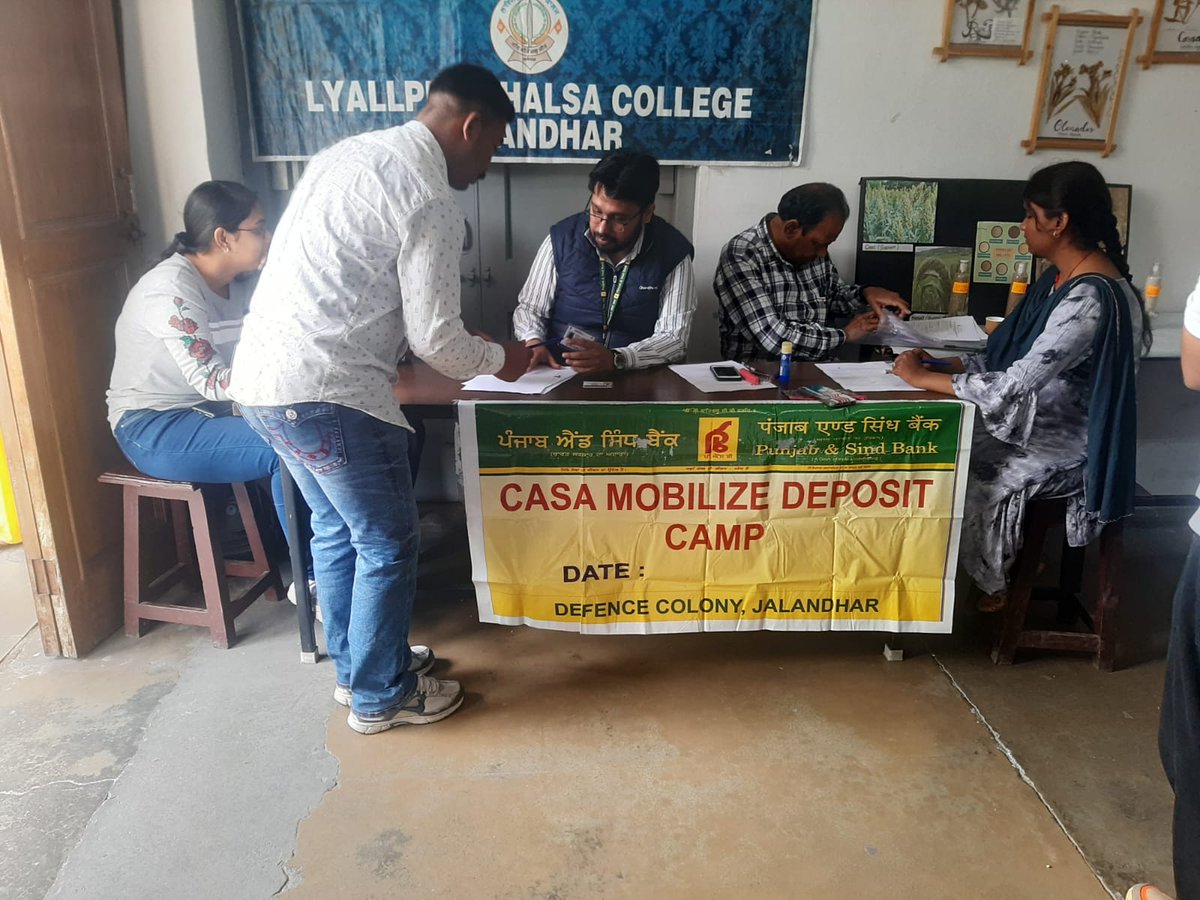 NSS Unit Lyallpur Khalsa College organized Zero Balance Savings Account Opening Camp in the college for its volunteers in collaboration with Punjab and Sind Bank. Total 34 new bank accounts were opened.