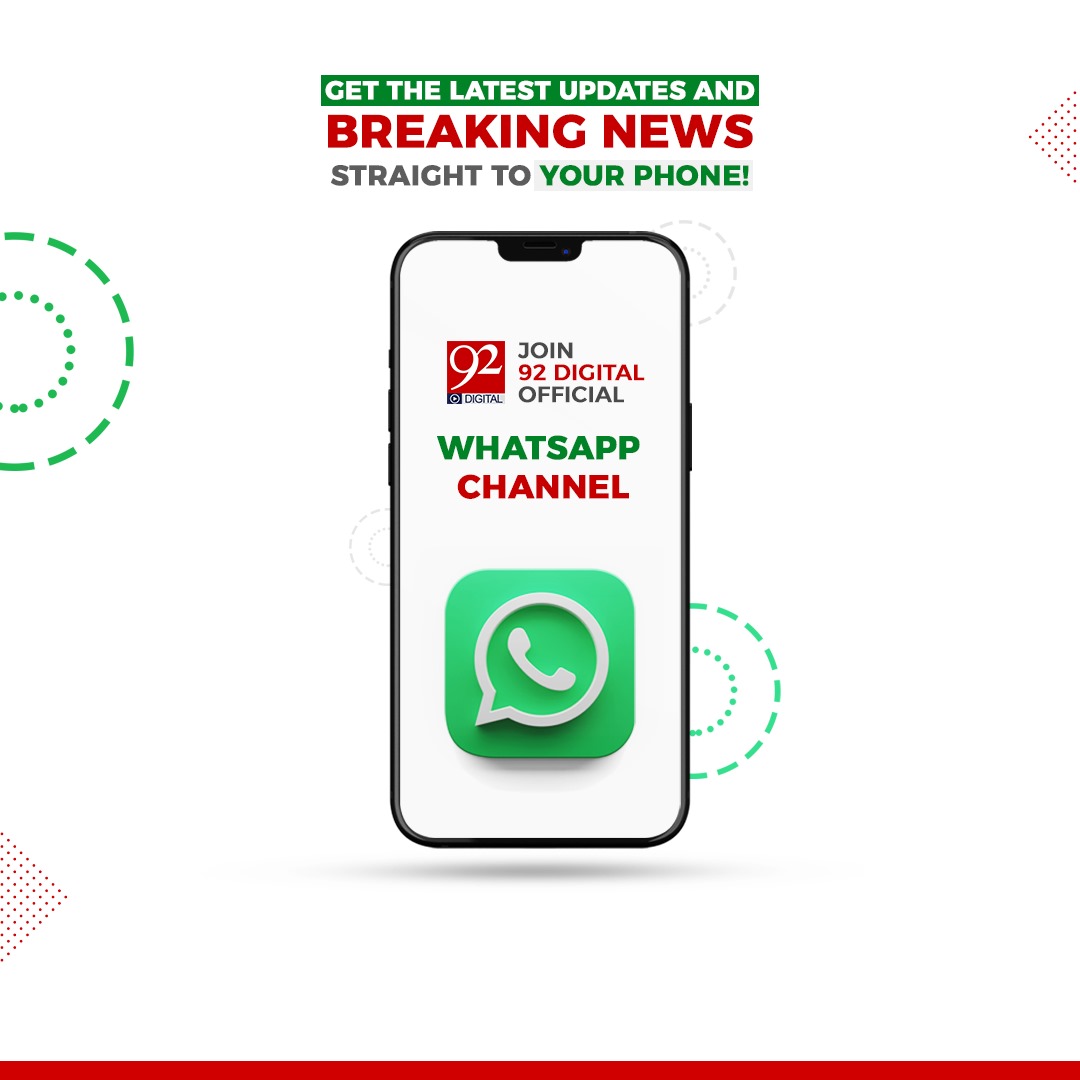 Get the latest updates and breaking news straight to your phone! Join 92 News official WhatsApp channel. Click here to join: whatsapp.com/channel/0029Va… #92NewsHD #Whatsapp #Pakistan