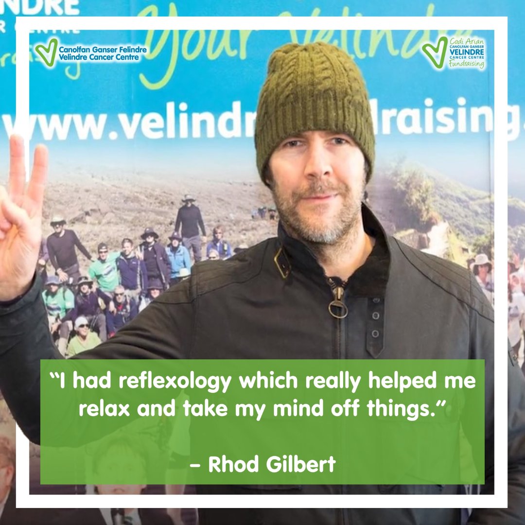 We’re focussing on the various services we provide as part of Complementary Therapies Week. One of which is reflexology, which benefits many patients including Velindre Fundraising Ambassador Rhod Gilbert who recently had treatment here. More info 👉 bit.ly/4cnG1F2