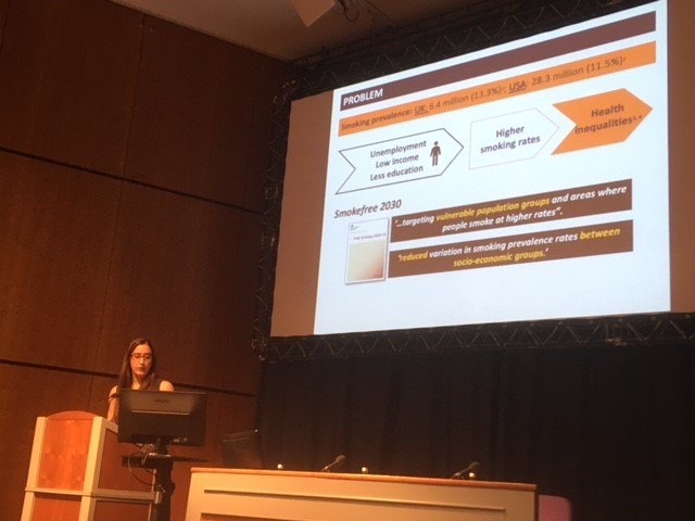 #SRNT2024 Annika Theodoulou presenting evidence synthesis of individual-level #quitsmoking interventions on socio economic inequalities in tobacco smoking. Come and join the discussion. @cochraneTAG @Oxford_TAG