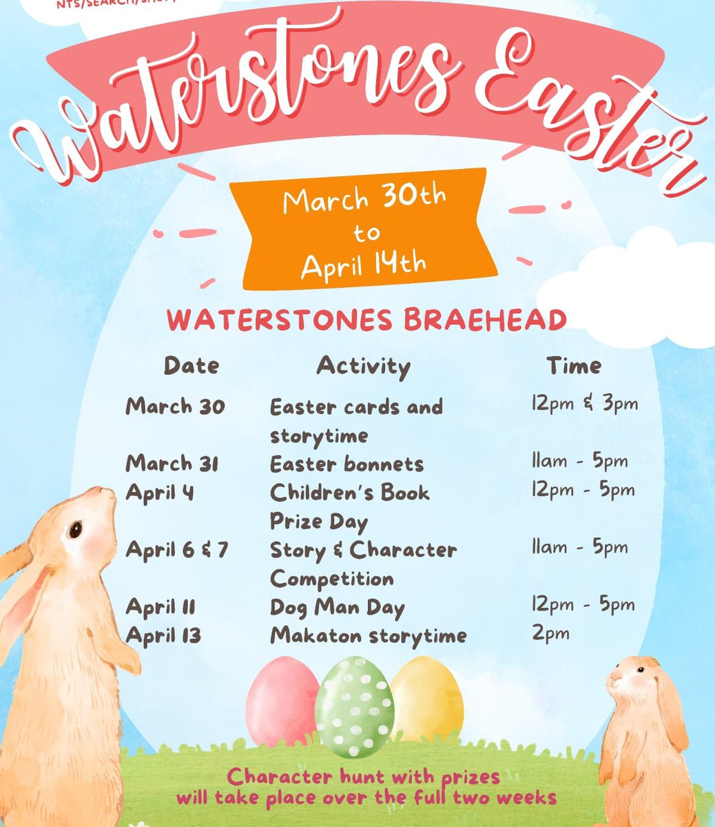 We have a fantastic series of events over the Easter holidays, so if you’re at a loose end or the kids are driving you insane, pop in and join us!