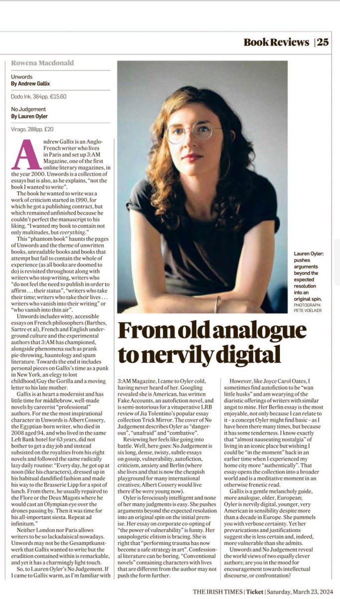 There’s a dream review of Unwords by @RowenaMacdonald in today’s @IrishTimesBooks