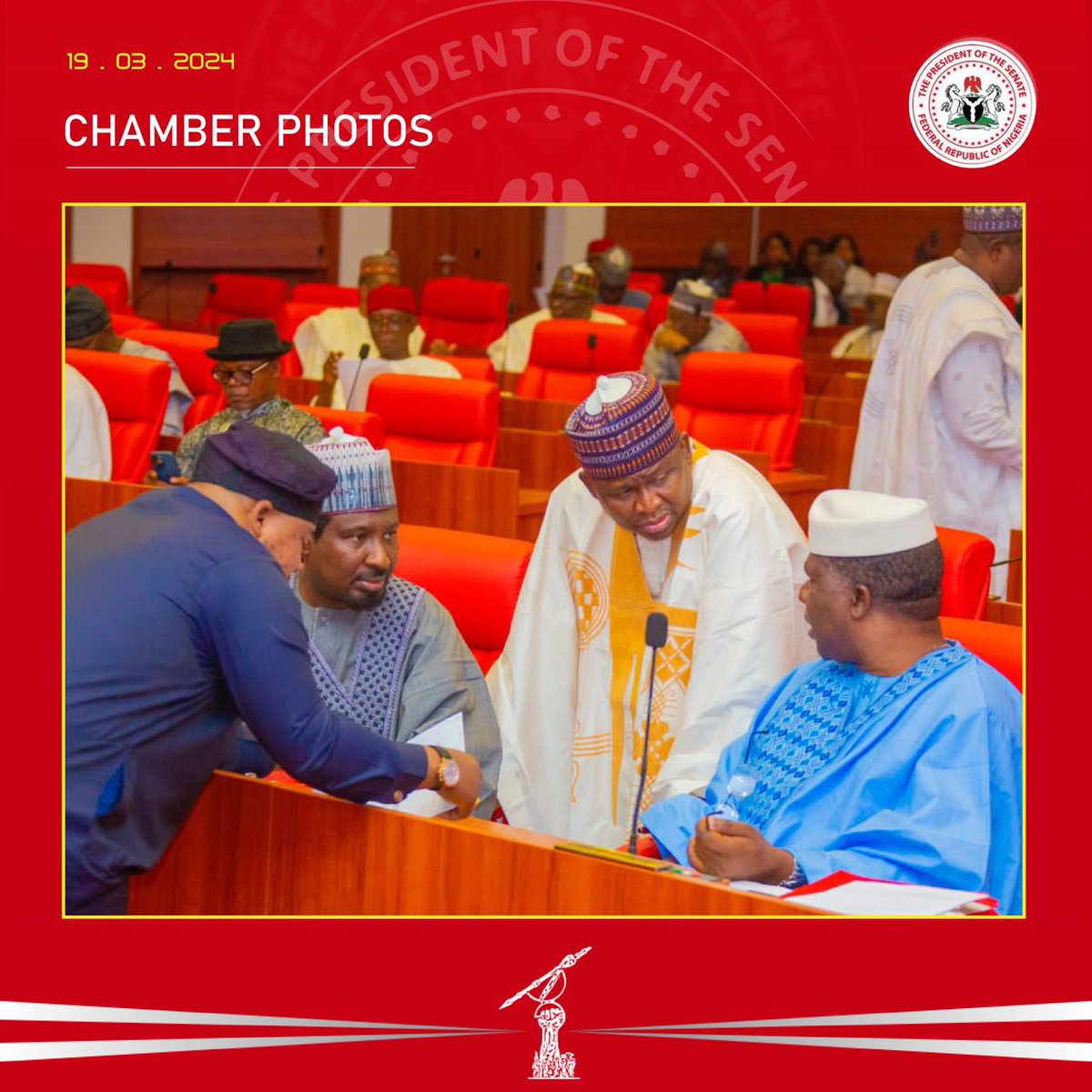 With dedication & collaboration, the Senate led by SP Akpabio had a productive week with promises of more to come. As house adjourn until April 16th, the handshake of commitment ensures the continuity of our journey toward national excellence. 
#NigerianSenate #Leadership