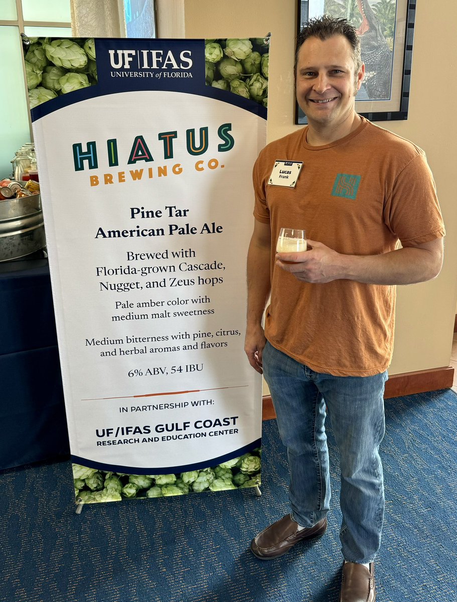 🪴 Pine Tar, our American Pale Ale, was on tap at Flavors of Florida featuring Cascade hops from UF IFAS GCREC Hops, and Zeus & Nugget hops from Sunshine State Hops 🍻

#HiatusBrewing #Hops #Beer #FreshFromFlorida