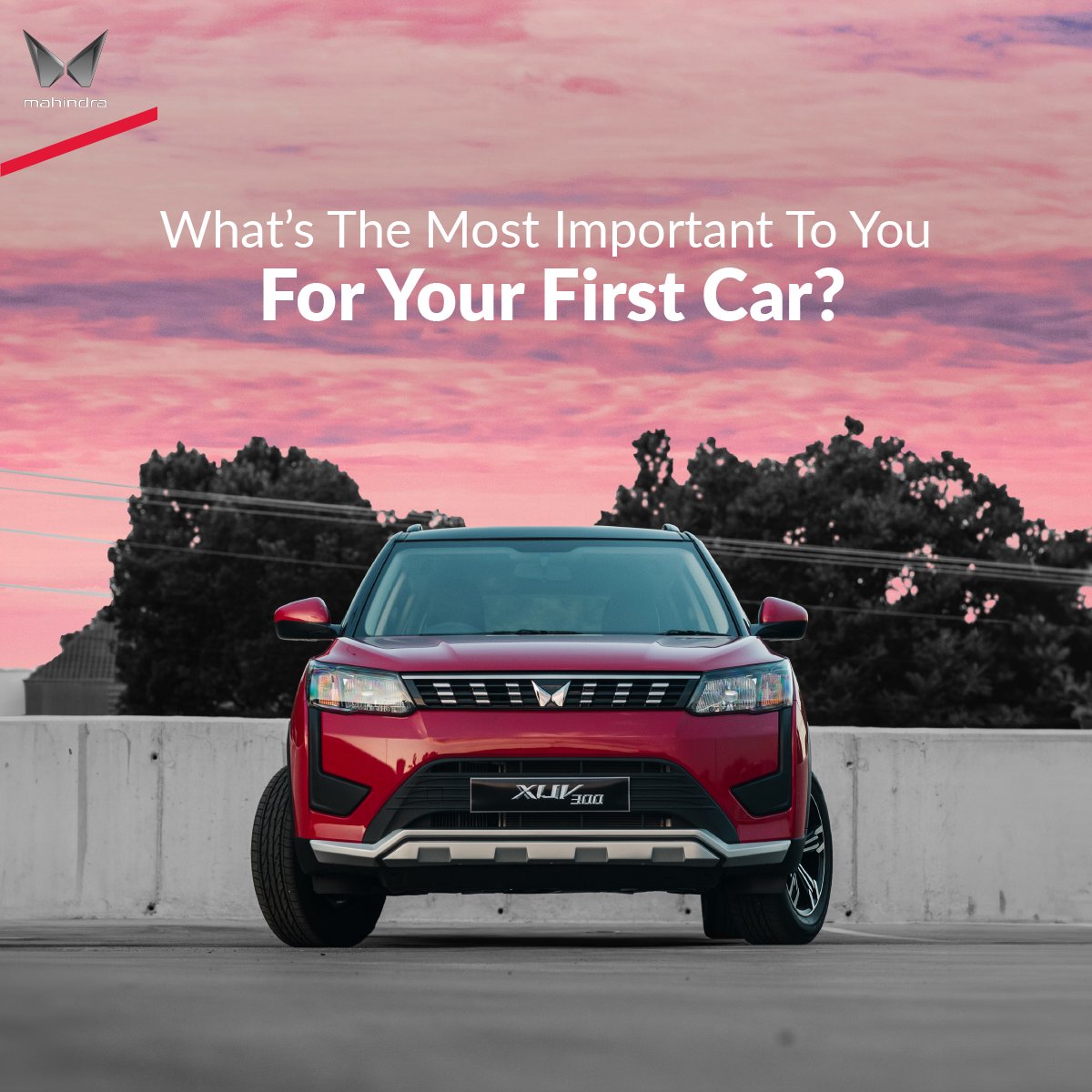 Mahindra_SA's tweet image. The XUV300 boasts advanced safety features, a stylish exterior, and a fuel-efficient engine. When it comes to buying your first car, what's the most important feature for you? 

Take the XUV300 for a test drive here: tinyurl.com/yur3kdfs

#MahindraSA