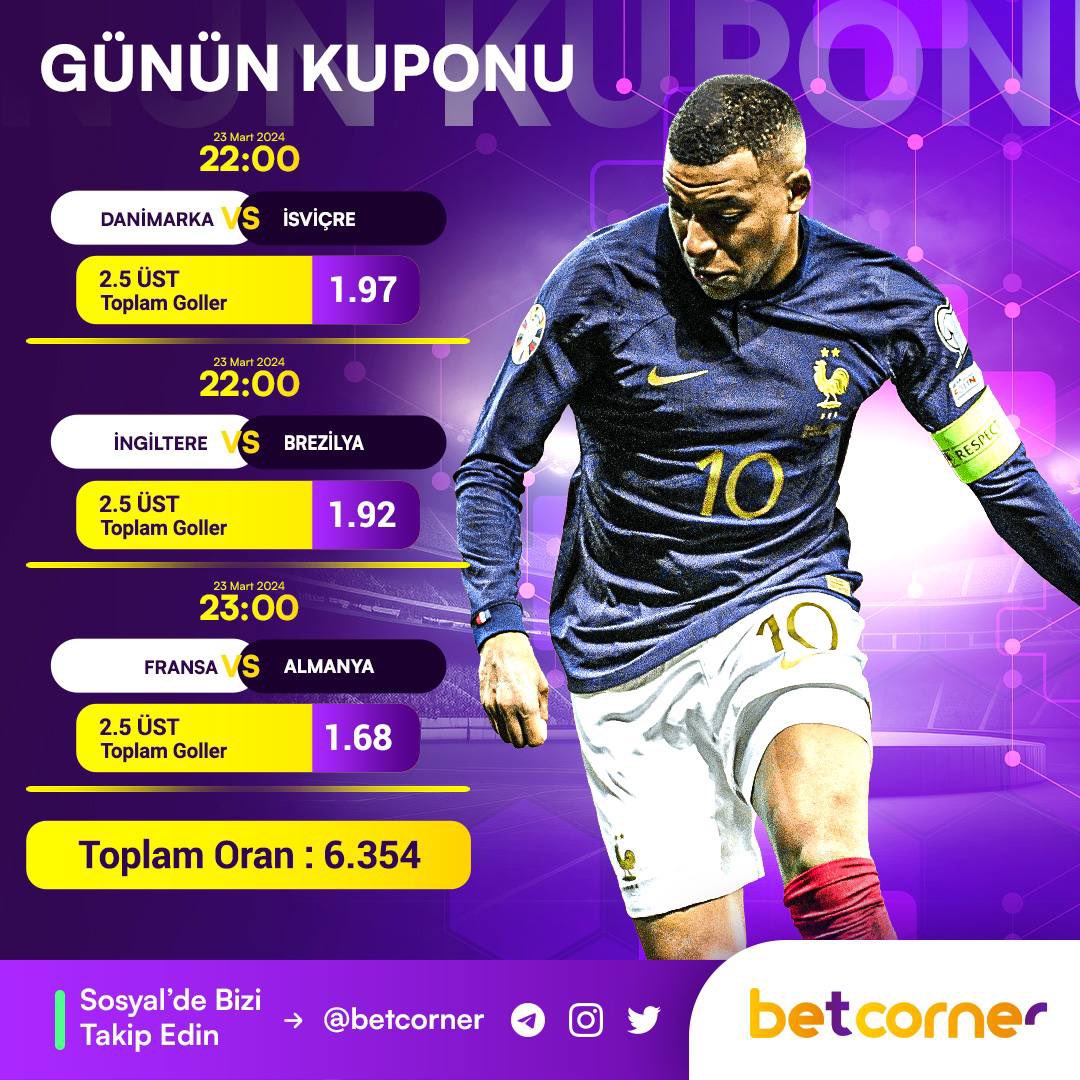🎉#Betcorner ile Günün Kazandıran Maçları‼️

🏆Onlarca lig ve binlerce maça en yüksek oranlar!

🎁Extra Kazanç İçin Harekete Geç !

📌GÜNCEL GİRİŞ heylink.me/betcorner/