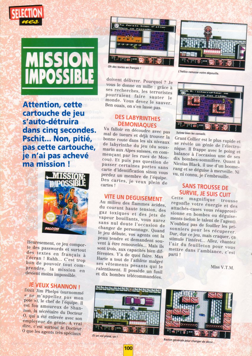 #Nostalgeek,on termine le #NintendoPlayer n°3 de mars/avril 1992 avec la 'Selection #NES',avec #StarWars,#DragonsLair et #MissionImpossible!! 1/3