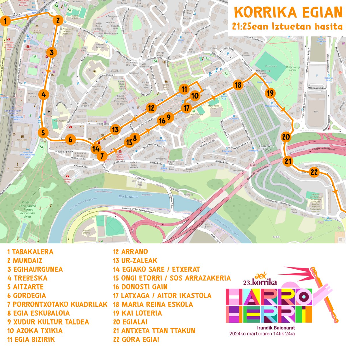 goraegia's tweet photo. 🏃‍♀️🏃‍♂️Gaur Korrika igaroko da Egiatik 21:25ean! Hemen dituzue egitaraua eta lekukoa hartuko dugun eragileon mapa. Gora Egia!-k azkena hartuko du!

Arratsaldean Plaza Haundin; Haurgunea, Haurtxokoa eta Gazte-lekua
19:00 Trikipoteoa Katatik
19:00 Txistulariak
21:25 KORRIKA Iztuetatik https://t.co/V9JDZMGQdJ