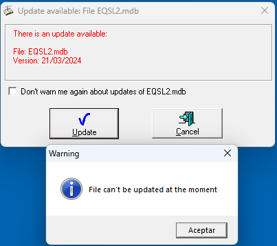 VQLog's tweet photo. The issue updating the eQSL2.mdb file has been fixed. https://t.co/FrZHTtRuBE