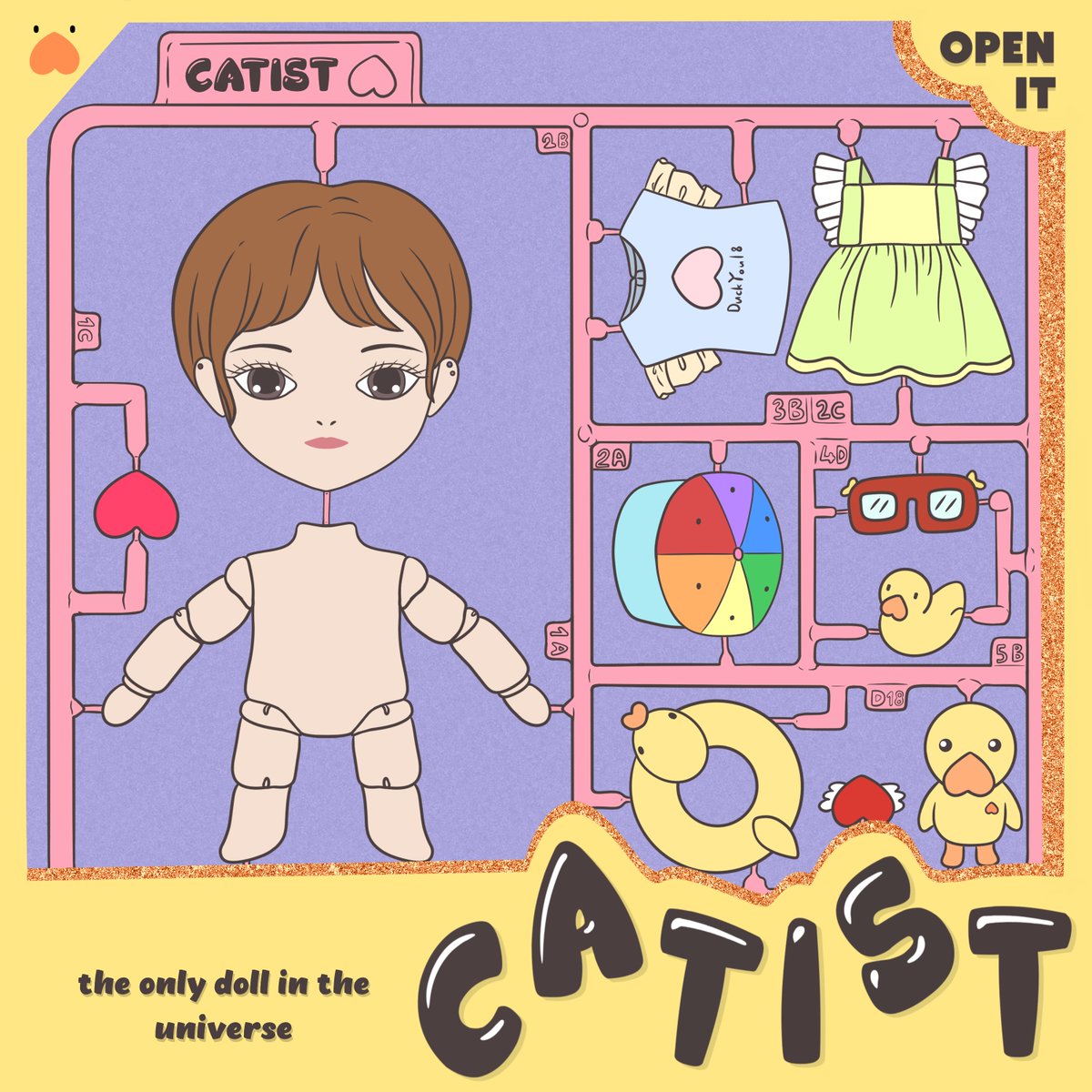 🦆DuckYou18 x catist 😻 The only doll in the universe 우주에서 하나뿐인 인형의 이름은 'CATIST' 세상에 하나뿐인 인형을 너에게 선물할게. 상자를 열고 플라스틱 프레임에 갇힌 나를 구해줘.. 그럼 난 너에게 세상에 하나 뿐인 특별한 친구가 될거야! @DEEP_ArtOn @eun_ji_min DEEP ART No.1