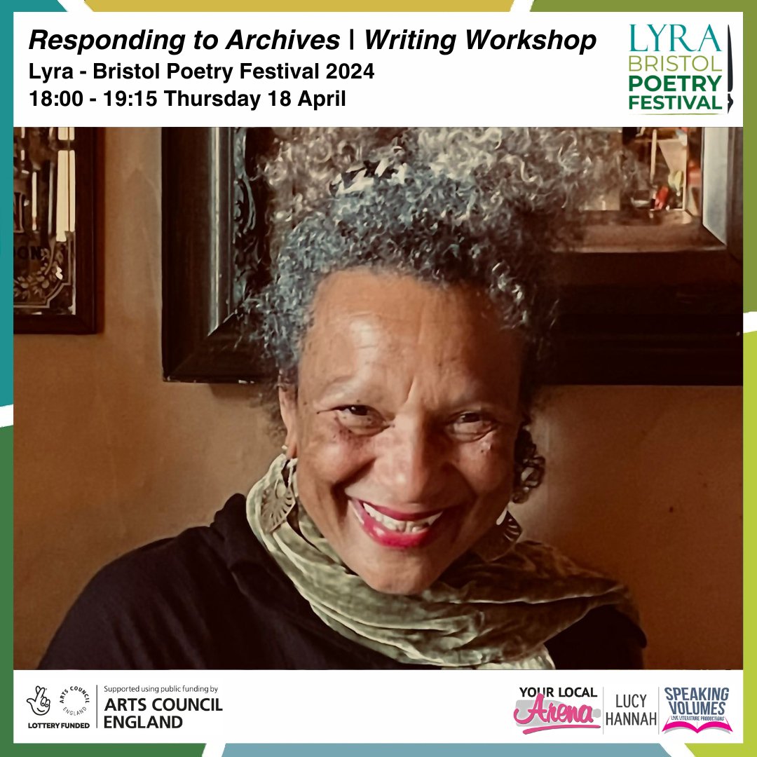 Join our #YourLocalArena Roving Poet in Residence Helen Thomas at @LyraFest for a writing workshop on responding to archives! 18:00-19:15, Thursday 18 April 2024 Find out more at: bit.ly/ylar2a @LucyHannah19 @BBCArchive @ace_national #Bristol #Lyrafest #Lyrafest24